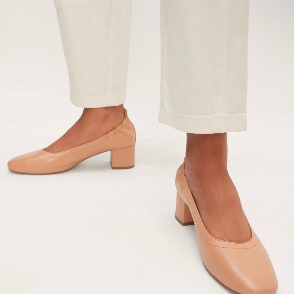Everlane Tan Block Heel Pumps
